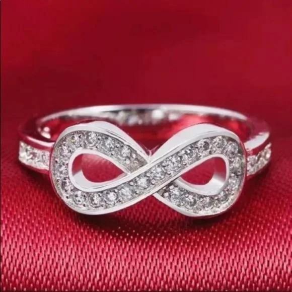 NEW INFINITY 925 STERLING SILVER DIAMOND RING, NICE BRACELET, CUTE BRACELET - Picture 5 of 5